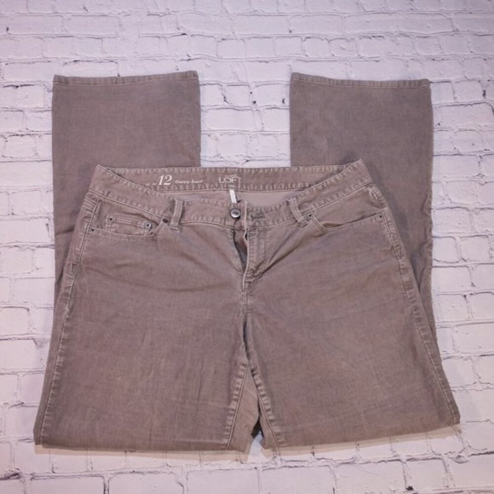 2/$20 Greige Mid-waist Bootcut Corduroy Pants